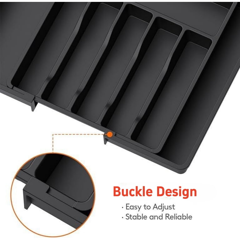 Behome Expandable Kitchen Drawer Organizer, Black photo 2