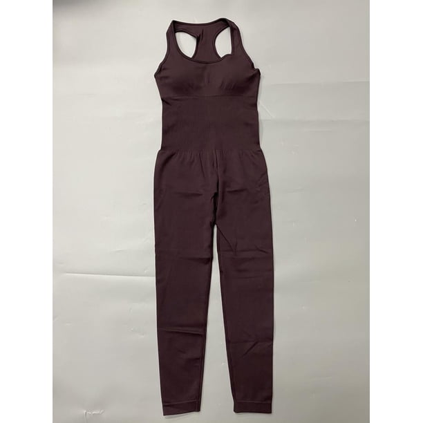 Pantalones de una pieza Traje de yoga de una pieza para mujer Ropa deportiva sin mangas Ropa para correr Ropa ajustada elástica para yoga