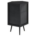thumbnail image 6 of 22.25" Floor Coner Cabinet with Tempered Glass Door & Storage Shelves for Bathroom, Living Room, Bedroom (Black), 6 of 9