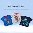 thumbnail image 5 of SYNPOS Boys Short Sleeve Round Neck Cotton T-shirt,Summer Toddler Boys Cartoon Dye Dinosaur Printed Comfort Tops,2T-5T, 5 of 8