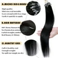thumbnail image 3 of Benehair Human Hair Extensions Micro Ring Micro Beads Easy Loop 100% Remy Hair Extension Micro Link Hair 1g/Strand 50g Black Pre Bonded Soft, 3 of 13