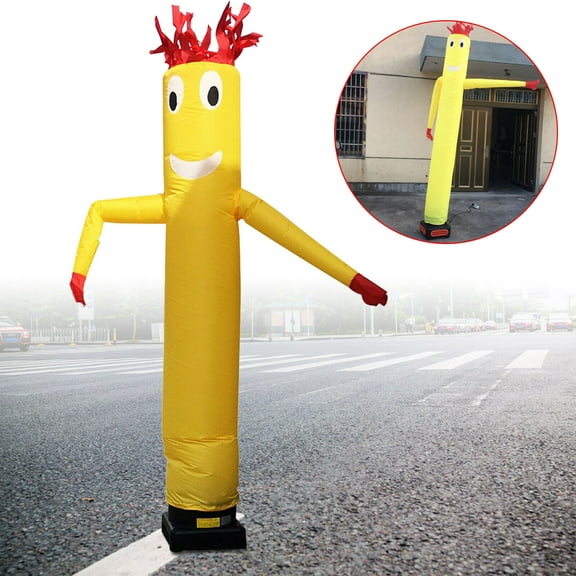 DENEST Inflatable Advertising Air Puppet Tube Sky Wavy Man Wind Dancer Yellow 10ft