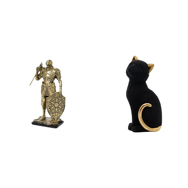 Figura de escritorio,Figura decorativa de caballero,escultura,artesanía,decoración de escritorio,Figura de escritorio,Estatua de gato,linda decoración para estante o escritorio,Figuras