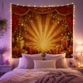 thumbnail image 2 of Red and Gold Gifts Beneath Theater Curtains, Dramatic Vintage for Holiday Fans, Festive Stage Decor, Christmas Gift, Tapestry Wall Hanging for Living Room and Studio, 2 of 7