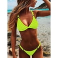 thumbnail image 4 of Blue S Triangle Bikini Split Swimsuit Wholesale Sexy Women's Swimwear, 4 of 5
