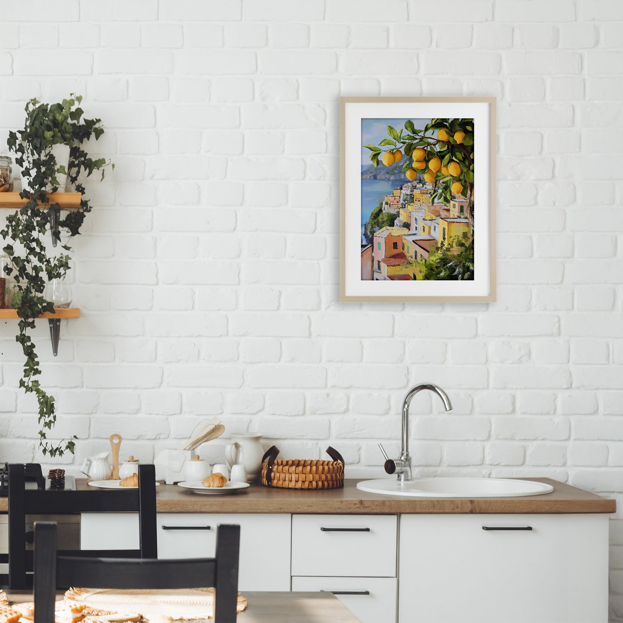 Stupell Industries Mediterranean Lemon Tree Scenery Birch Framed Print Under Glass, design by Creative Studio