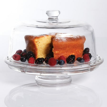 Federal Glass Glass Platter Glass 4 in 1 Multi Server - Serving Platter Punch Bowl Dome Cake Stand Dip Serving Tray ()