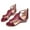 Wine Red, variant on huanledash Women Ankle Strap Open Toe T-Strap Wedge Sandals Walking Shoes Footwear for Daily Wear