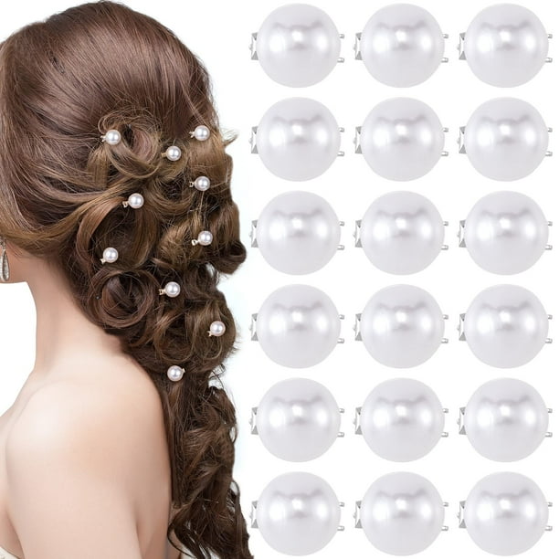Isslly 30PCS Mini Pinzas para el Cabello con Perlas para Mujeres Elegantes Horquillas para el Cabello con Perlas Blancas Pasadores para el Cabello Lindos para niñas Novias para Uso Diario Fiestas Boda