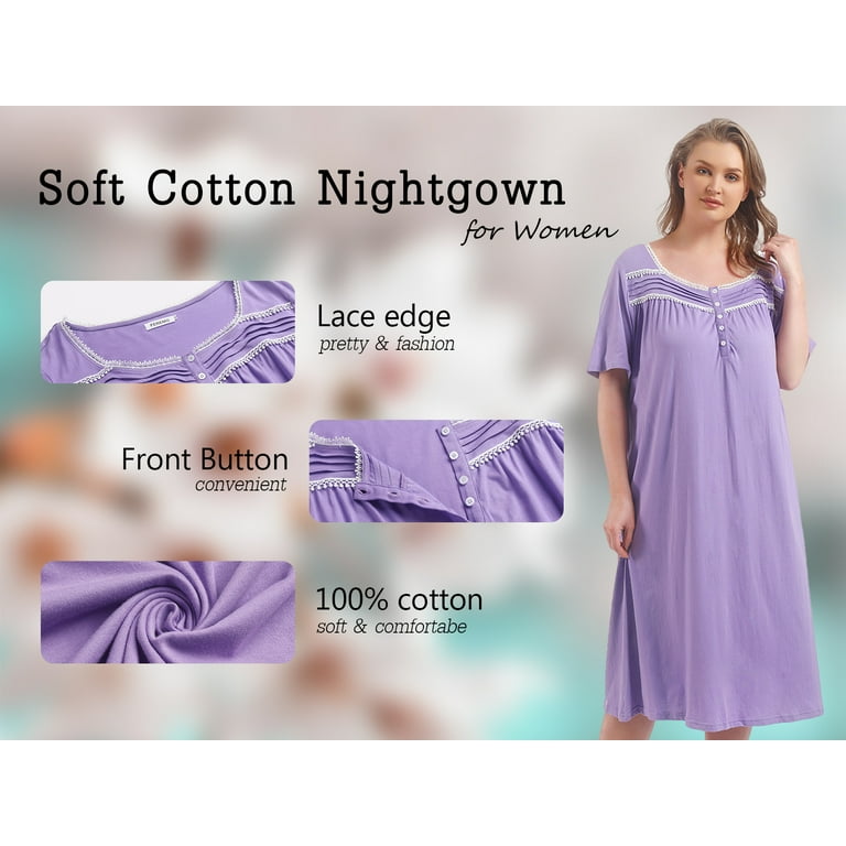 100 cotton plus size night gowns 2025