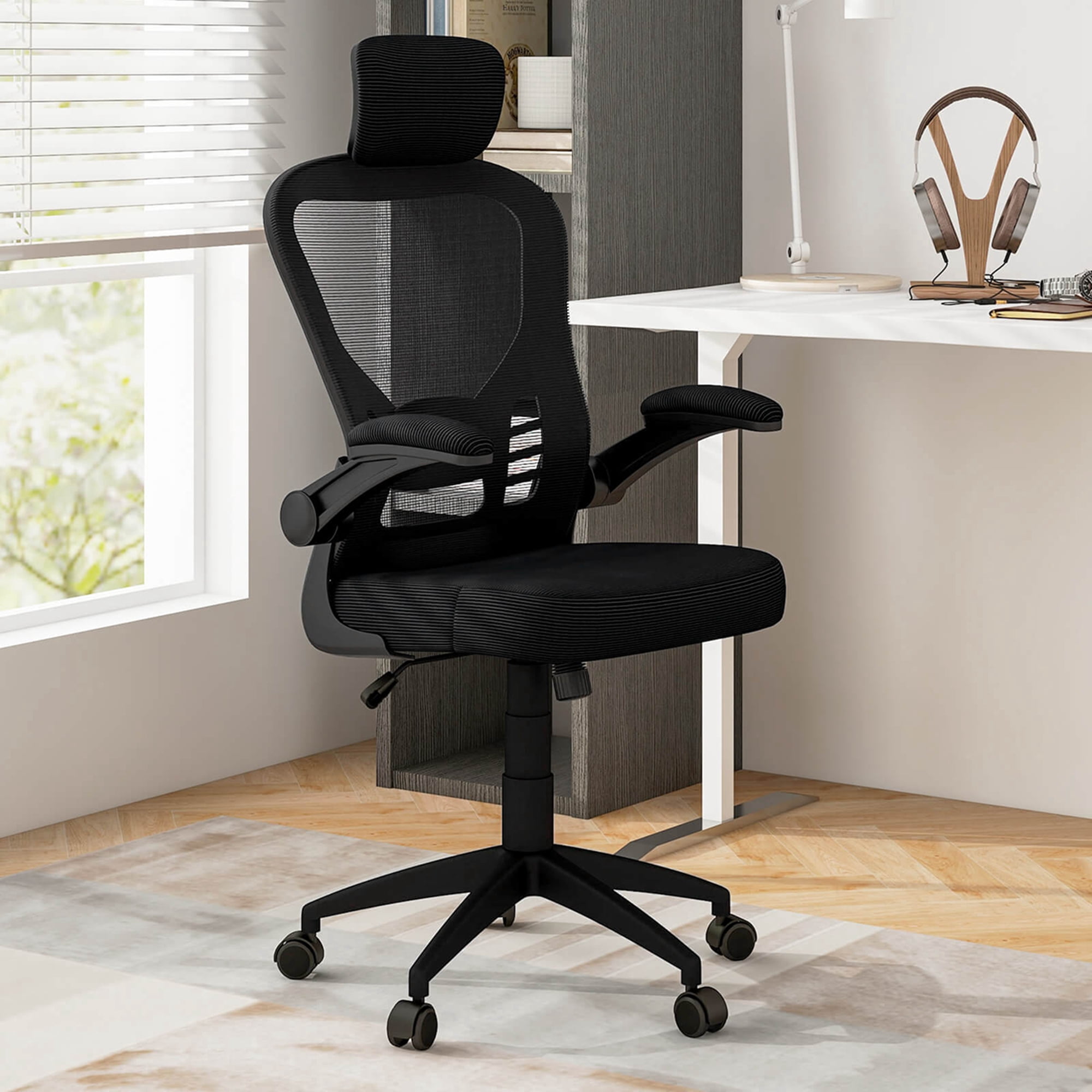 Costway Ergonomic Mesh Office Chair Executive Chair with Adjustable Height Black