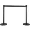 Alden Design 78.7" Retractable Belt Stanchion Crowd Control Barrier Stanchion Rope Barrier,Black
