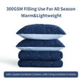 thumbnail image 2 of RUIKASI 2-Piece Pinch Pleated Embroidery Comforter Set, Twin, Navy Blue/Sky Blue, 2 of 8