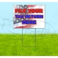 thumbnail image 1 of File Your Tax Return Here (18" x 24") Yard Sign, Includes Metal Step Stake, 1 of 6