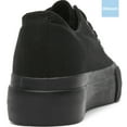 thumbnail image 3 of Obtaom Platform Fashion Women’s Low Top Canvas Sneakers,Comfortable Thick Sole Womens Canvas Shoes,Casual Lace Up Women’s Walking Shoes Cute Ladies Low top Canvas shoes（All Black，US11）, 3 of 12
