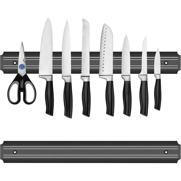 Qoosea Magnetic Knife Holder 15 inch Set of 2, Knife Magnet Wall Mount Strip Rack Space Saving for Kitchen Tools