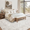 thumbnail image 2 of Washable Area Rugs 4x6 Rug for Living Room Modern Non Slip Bedroom Rugs Low Pile Entryway Rug Soft Stain Resistant Carpet for Office Nursery Dining Room 4'x6' Beige/Taupe, 2 of 9