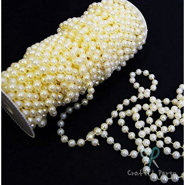  Oumefar 10m Long Pearl Bead String Pearl String Imitation Bead  Decorative String for Crafting Ornament Home DIY Tool(4mm) Threadcord :  Clothing, Shoes & Jewelry