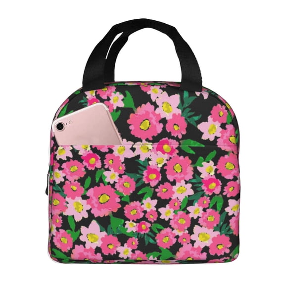 Vsdgher Blooming Meadow Lunch Bag, Lunch Box for Women Adult Men, Lunch Tote Insulated Cooler Lunch Container for Work/Office/Picnic/Travel