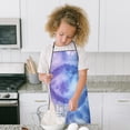 thumbnail image 4 of Purple Blue Tie Dye Pattern Kids Aprons for Girls and Boys,Adjustable Neck Strap Toddler Aprons for Kids Cooking Baking, 4 of 6