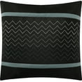 thumbnail image 2 of Lanco Evander Striped 6 Piece Comforter Set Black/Blue, Bed Size Queen, 100% Polyester Fill, 2 of 8