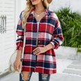 thumbnail image 5 of Cathalem Women Long Sleeve Jacket Coat Plaid Women's Cardigan Fall Winter Womens Shirt Blouse Tops, 5 of 7