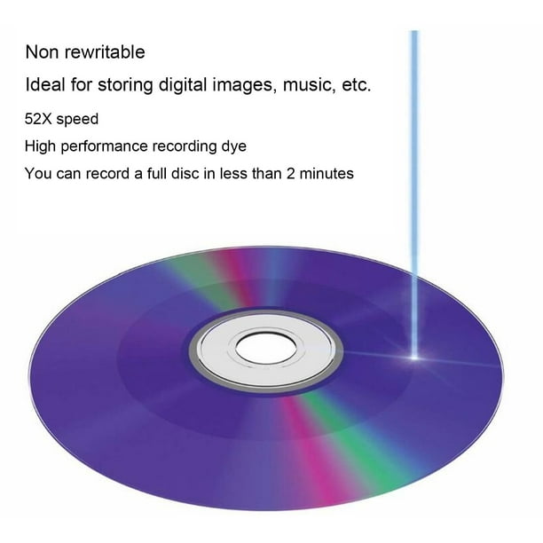 Disques Vierges CD-R, Disque Enregistrable 52X de 700 Mo, CD