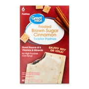 Great Value Frosted Brown Sugar Cinnamon Toaster Pastries, 10.1 oz, 6 Count