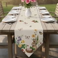 thumbnail image 6 of Spring Easter Table Runner Linen Burlap Table Runner 90 Inches Long Country Bunny Chick Floral Butterflies Burlap Dresser Scarves for Kitchen Island Coffee Dining Party Wedding Holiday Decor 13"x90", 6 of 8