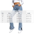 thumbnail image 4 of Tqcoqu Women's High Waist Ripped Flare Jeans,Split Hem Slit Bottom Vintage Light Wash Denim Pants wiith Pockets,Light Blue Women's XXS-L, 4 of 8