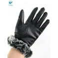 thumbnail image 6 of Deago Winter PU Leather Gloves for Women, Wool Fleece Lined Warm Gloves, Touchscreen Texting Thick Thermal Snow Driving Gloves (Black), 6 of 9