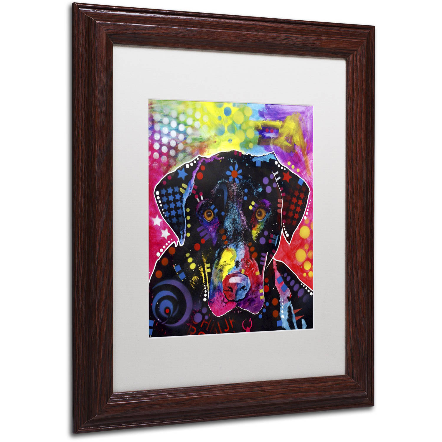 Trademark Fine Art "The Labrador" Canvas Art by Dean Russo, White Matte, Wood Frame