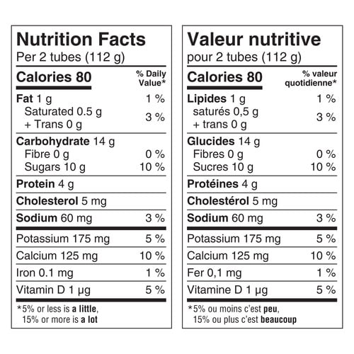 Yoplait 1% Yogurt Tubes, Peach / Blueberry, Kids Snacks, 56 g, 8 ct