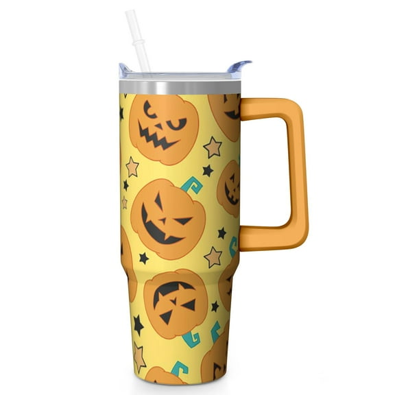 Spooky Halloween Mug, Cobweb Cup 30oz Tumbler with Handle and Straw, Insulated Travel Gift for Family
