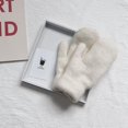 thumbnail image 2 of Guantes cálidos de piel de conejo para invierno, manoplas femeninas para exteriores, guantes sin dedos de lana gruesa, guantes de invierno para mujeres y niñas, regalos, 2 of 5