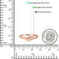 thumbnail image 3 of Rose Tone, Simulated Cubic Zirconia Size-5 Two Heart Promise Ring Band 925 Sterling Silver, 3 of 5