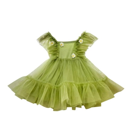 

PANGF Clearance Baby Girls Dress Summer Sweet Dress Sleeveless Cute Mesh Cake Dress Girls Dress Toddler Cake Smash Party Photoshoot Tulle Dresses
