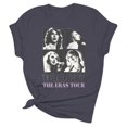 thumbnail image 4 of TayIor Sw1ft Chemises, Tyler Sw1ft Merch, Tyler Sw1ft, Mode Décontractée Imprimée Col Rond Manches Courtes Chemises Blouse Femme Graphique Amateur de Musique TKFASHION Bleu Foncé S, 4 of 5