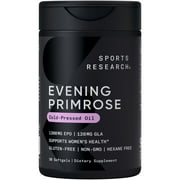 Sports Research® Evening Primrose Supplement from Cold Pressed Oil - High Potency 1300mg (30 Softgels)