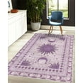 thumbnail image 4 of Sun and Moon Decorative Rug, Bohemian Occult Design of Crescent Solar Ornament Esoteric Stars, Quality Carpet for Bedroom Dorm and Living Room, 6 Sizes, Lilac Lavender, by Ambesonne, 4 of 4