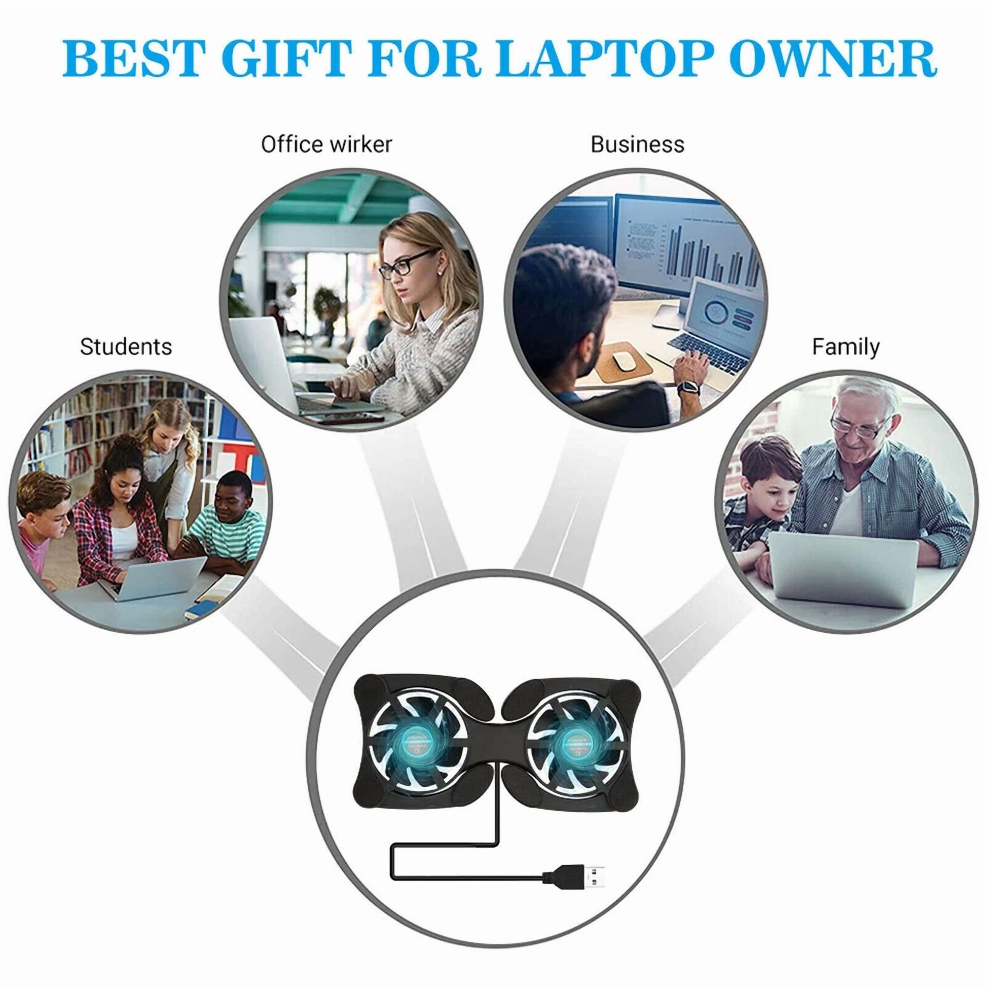 Dual Usb Cooling Fan Pad Foldable Slim Fans Cooler Stand For Laptop Pc Notebook