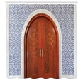 thumbnail image 3 of Ambesonne East Shower Curtain, Antique Stars Wooden Door, 69"Wx84"L, Blue Brown, 3 of 5