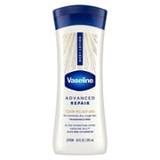 Vaseline Intensive Care Body Lotion for Dry Skin Advanced Repair Unscented Lotion Made with Ultra-Hydrating Lipids + Vaseline Jelly to Repair Extremely Dry Skin 10 fl oz
