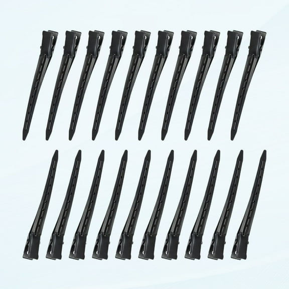 20pcs 3.5 Inch Bill Duck Hair Clips Black Metal Ring Clips With Hole Styling Clips For Salon Hair Extensions