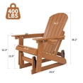 thumbnail image 5 of DEAUL Outdoor HDPE Adirondack Chair Set of 2, 3-Position Adjustable Backrest Patio Glider Rocker, All-Weather Heavy Duty Rocking Chair for Pool, Yard, Deck, Teak (2 PCS), 5 of 11