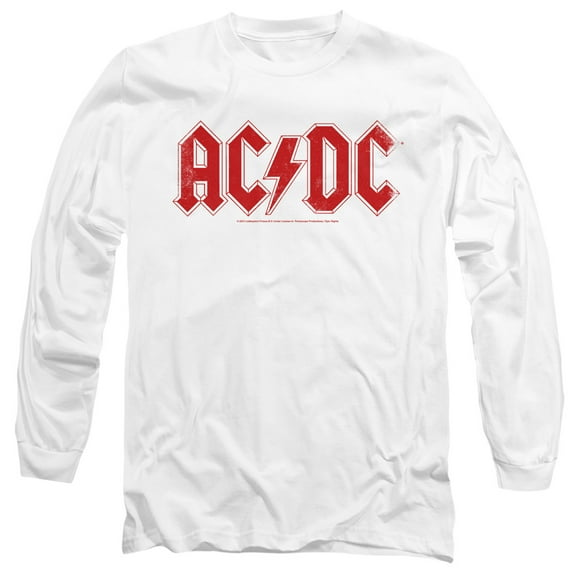 AC/DC Logo Raglan Unisex Adult Long-Sleeve T-Shirt White