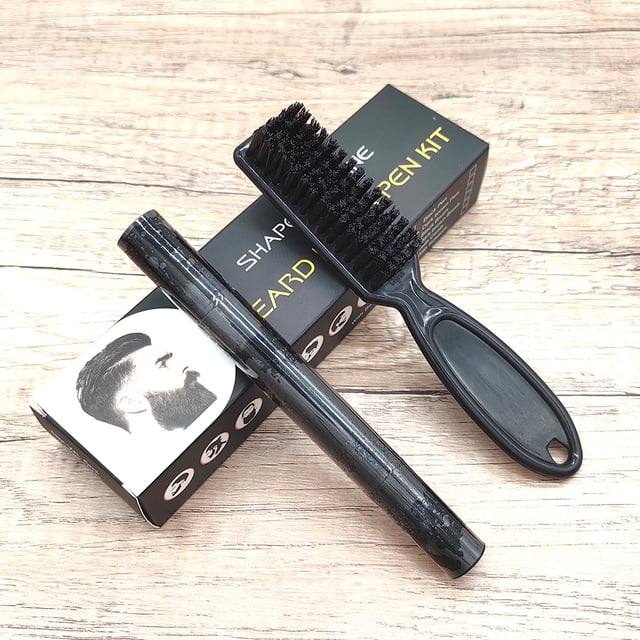 Bolígrafo Para Barba Lápiz de peluquero de doble cabeza para barba, herramienta para colorear para hombres (juego negro) Sywqhk Cuidado Belleza