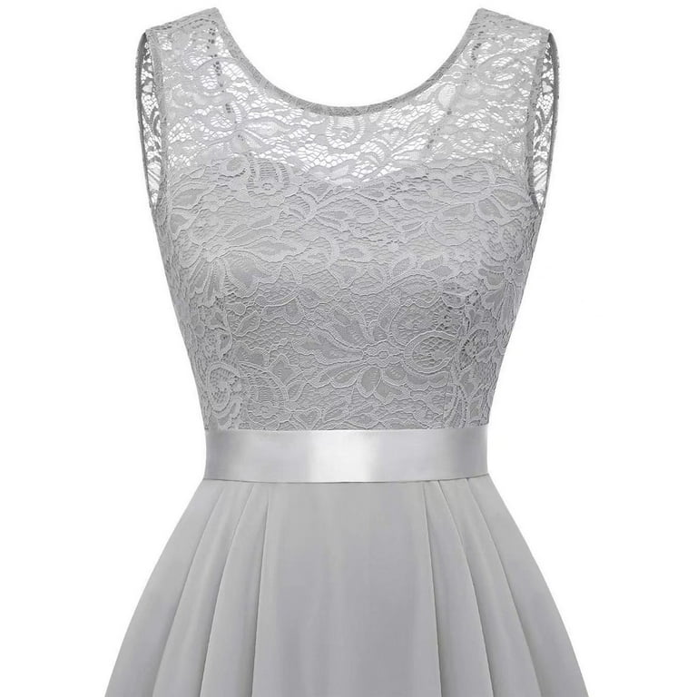 oqasdz Women's Dress Solid Color Lace Elegant for Wedding Party Prom Formal  Dresses Sleeveless Bridesmaid Dress, 3X - Walmart.com