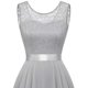 thumbnail image 4 of Vestido de cóctel sin mangas con estampado floral para mujer: elegante vestido de noche de dama de honor con abertura lateral para bodas y fiestas, 4 of 4
