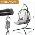 thumbnail image 3 of FKSLIFE Hanging Egg Chair with Leg Stand Indoor Outdoor Swing Egg Chair Hammock Basket Seat Chair with Cushion for Porch Balcony Garden Patio, 3 of 7